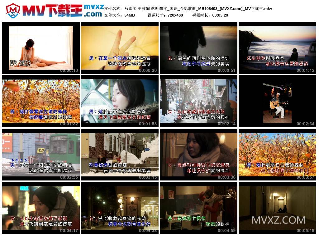 马常宝 王雅娴-落叶飘零_国语_合唱歌曲_MB108403